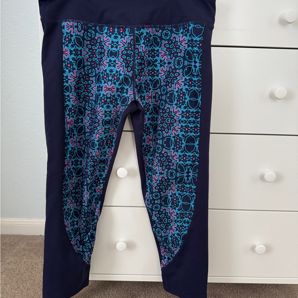 Blue Floral Fabletics Athletic Tights